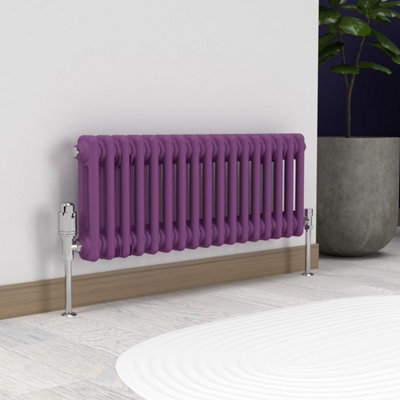 Lux Heat Pretty Plum Purple Horizontal 2 Column Traditional Radiator ...
