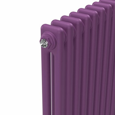 Lux Heat Pretty Plum Purple Horizontal 2 Column Traditional Radiator ...