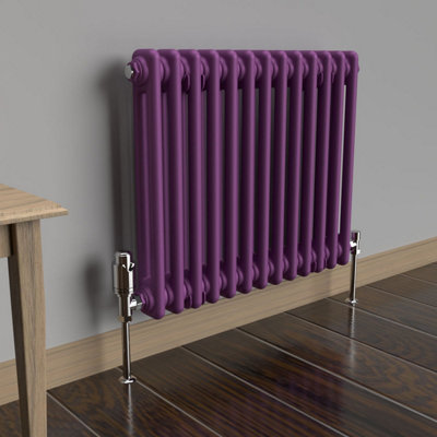 Lux Heat Pretty Plum Purple Horizontal 2 Column Traditional Radiator ...