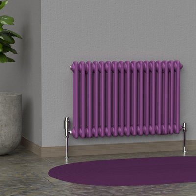 Lux Heat Pretty Plum Purple Horizontal 2 Column Traditional Radiator ...