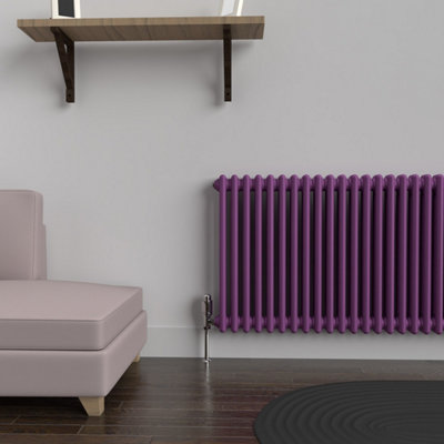 Lux Heat Pretty Plum Purple Horizontal 2 Column Traditional Radiator ...