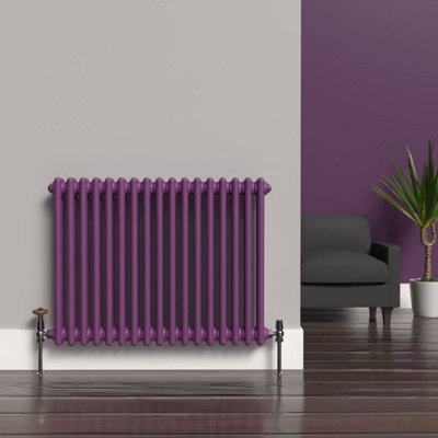 Lux Heat Pretty Plum Purple Horizontal 2 Column Traditional Radiator ...