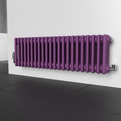 Lux Heat Pretty Plum Purple Horizontal 3 Column Traditional Radiator ...
