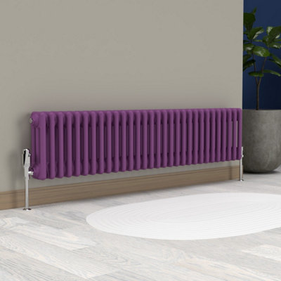 Lux Heat Pretty Plum Purple Horizontal 3 Column Traditional Radiator ...