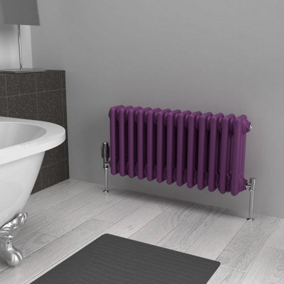 Lux Heat Pretty Plum Purple Horizontal 3 Column Traditional Radiator ...