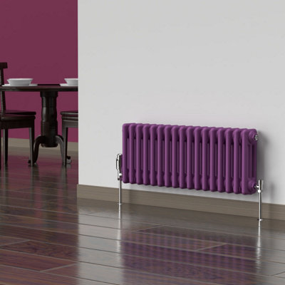 Lux Heat Pretty Plum Purple Horizontal 3 Column Traditional Radiator ...