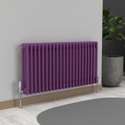 Lux Heat Pretty Plum Purple Horizontal 3 Column Traditional Radiator ...
