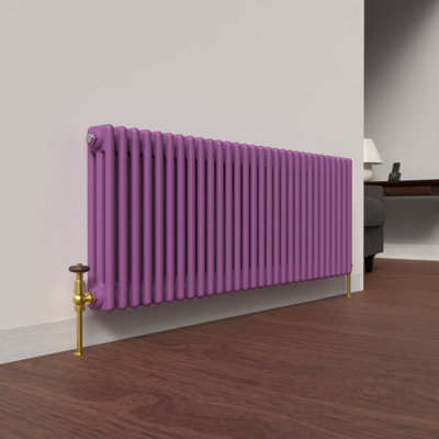 Lux Heat Pretty Plum Purple Horizontal 3 Column Traditional Radiator ...