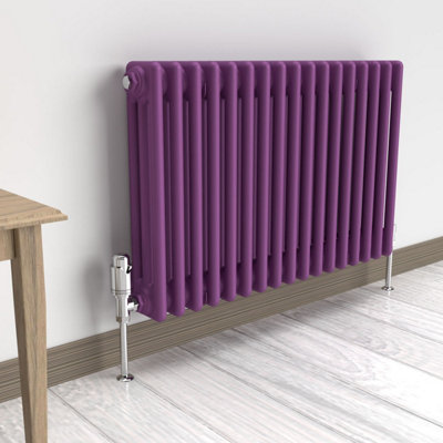 Lux Heat Pretty Plum Purple Horizontal 3 Column Traditional Radiator ...
