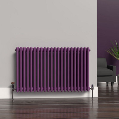 Lux Heat Pretty Plum Purple Horizontal 3 Column Traditional Radiator ...