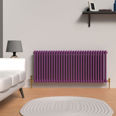 Lux Heat Pretty Plum Purple Horizontal 3 Column Traditional Radiator ...