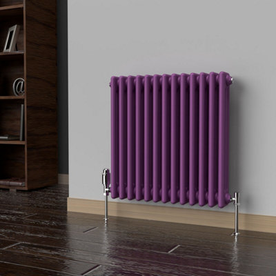 Lux Heat Pretty Plum Purple Horizontal 3 Column Traditional Radiator ...