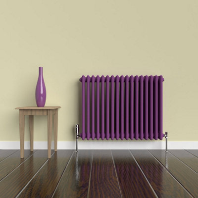 Lux Heat Pretty Plum Purple Horizontal 3 Column Traditional Radiator ...