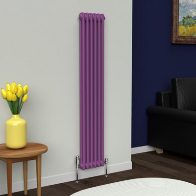 Lux Heat Pretty Plum Purple Vertical 2 Column Traditional Radiator ...