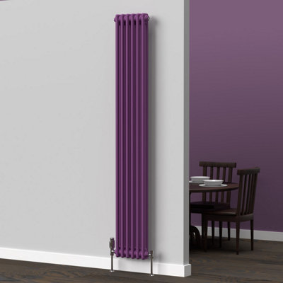 Lux Heat Pretty Plum Purple Vertical 2 Column Traditional Radiator ...