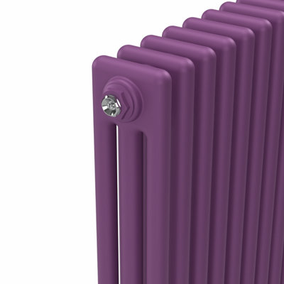 Lux Heat Pretty Plum Purple Vertical 3 Column Traditional Radiator ...