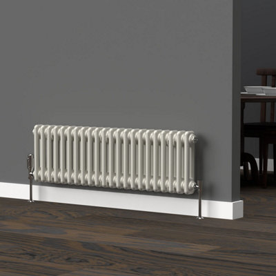 Lux Heat Stone White Horizontal 2 Column Traditional Radiator 300mm (H ...