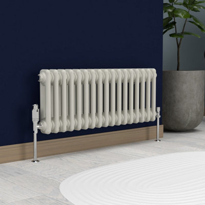 Lux Heat Stone White Horizontal 2 Column Traditional Radiator 300mm (H ...