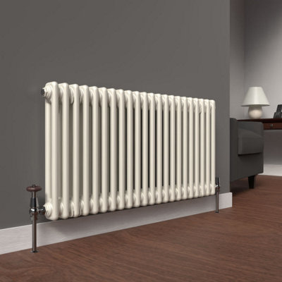 Lux Heat Stone White Horizontal 2 Column Traditional Radiator 500mm (H ...