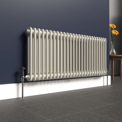 Lux Heat Stone White Horizontal 2 Column Traditional Radiator 500mm (H ...