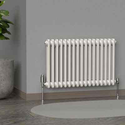 Lux Heat Stone White Horizontal 2 Column Traditional Radiator 500mm (H ...