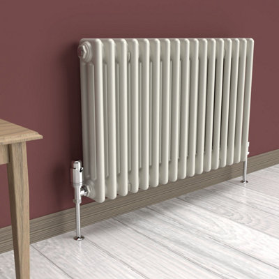 Lux Heat Stone White Horizontal 3 Column Traditional Radiator 500mm (H ...