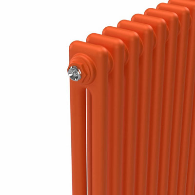 Lux Heat Sunburst Orange Horizontal 2 Column Traditional Radiator 500mm ...