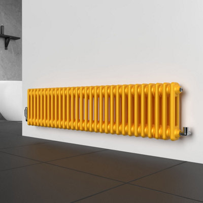 Lux Heat Sunflower Yellow Horizontal 2 Column Traditional Radiator ...
