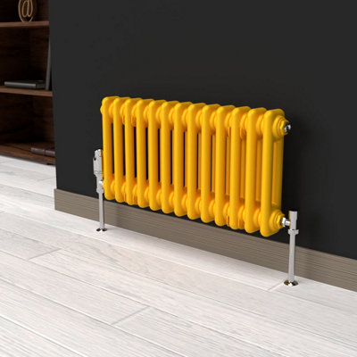 Lux Heat Sunflower Yellow Horizontal 2 Column Traditional Radiator ...