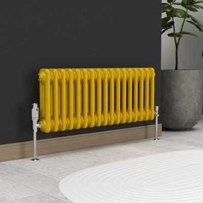 Lux Heat Sunflower Yellow Horizontal 2 Column Traditional Radiator ...