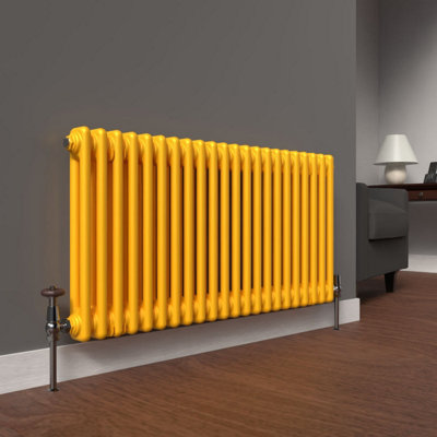 LUX HEAT SUNFLOWER YELLOW HORIZONTAL 2 COLUMN TRADITIONAL RADIATOR ...