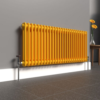 Lux Heat Sunflower Yellow Horizontal 2 Column Traditional Radiator ...