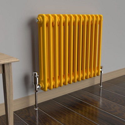 Lux Heat Sunflower Yellow Horizontal 2 Column Traditional Radiator ...