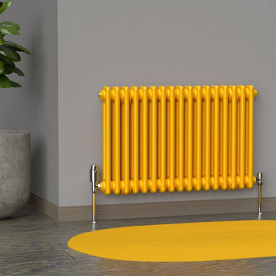 Lux Heat Sunflower Yellow Horizontal 2 Column Traditional Radiator ...