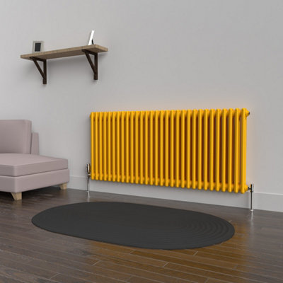 Lux Heat Sunflower Yellow Horizontal 2 Column Traditional Radiator ...