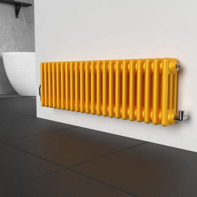 Lux Heat Sunflower Yellow Horizontal 3 Column Traditional Radiator ...