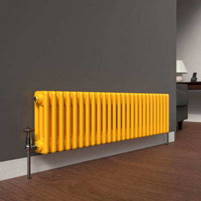 Lux Heat Sunflower Yellow Horizontal 3 Column Traditional Radiator ...