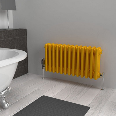Lux Heat Sunflower Yellow Horizontal 3 Column Traditional Radiator ...