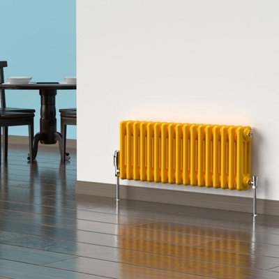 Lux Heat Sunflower Yellow Horizontal 3 Column Traditional Radiator ...
