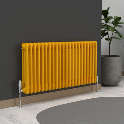 Lux Heat Sunflower Yellow Horizontal 3 Column Traditional Radiator ...
