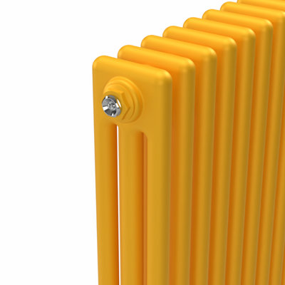Lux Heat Sunflower Yellow Horizontal 3 Column Traditional Radiator ...