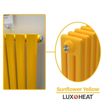 LUX HEAT SUNFLOWER YELLOW HORIZONTAL 3 COLUMN TRADITIONAL RADIATOR ...