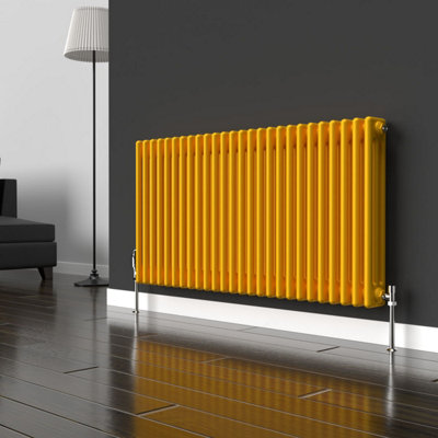 Lux Heat Sunflower Yellow Horizontal 3 Column Traditional Radiator ...