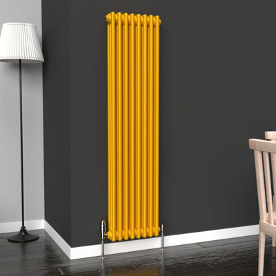 LUX HEAT SUNFLOWER YELLOW VERTICAL 3 COLUMN TRADITIONAL RADIATOR 1500MM ...