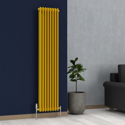 LUX HEAT SUNFLOWER YELLOW VERTICAL 3 COLUMN TRADITIONAL RADIATOR 1800MM ...