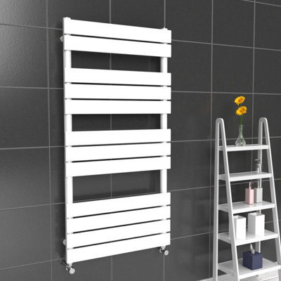 Lux Heat White Flat Designer Towel Radiator 1200mm (H) x 600mm (W)