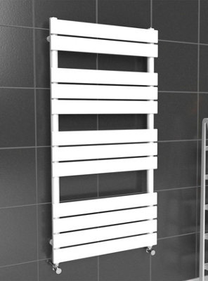 Lux Heat White Flat Designer Towel Radiator 1200mm (H) x 600mm (W)