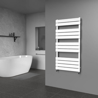 Lux Heat White Flat Designer Towel Radiator 1200mm (H) x 600mm (W)