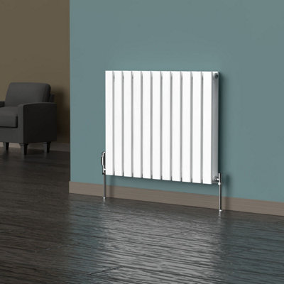 Lux Heat White Flat Horizontal Double Panel Designer Radiator 600mm (H) x 770mm (W)