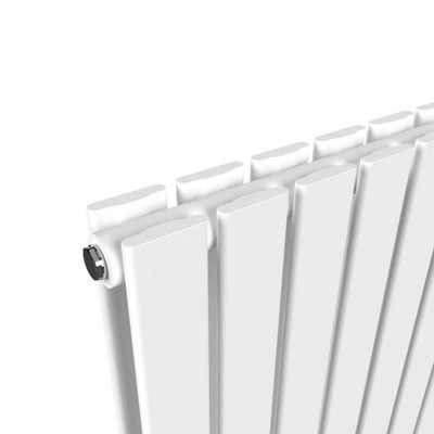 Lux Heat White Flat Horizontal Double Panel Designer Radiator 600mm (H ...